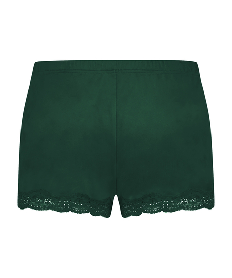 Velvet lace shorts, Grønn
