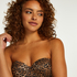 Leopard polstret bikinitopp uten stropper, Brun