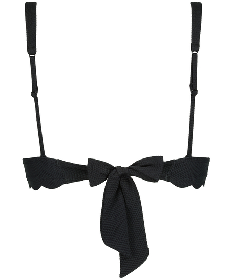 Scallop triangle bikinitopp, Svart