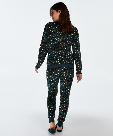 Langermet fleece-topp, Gr&oslash;nn