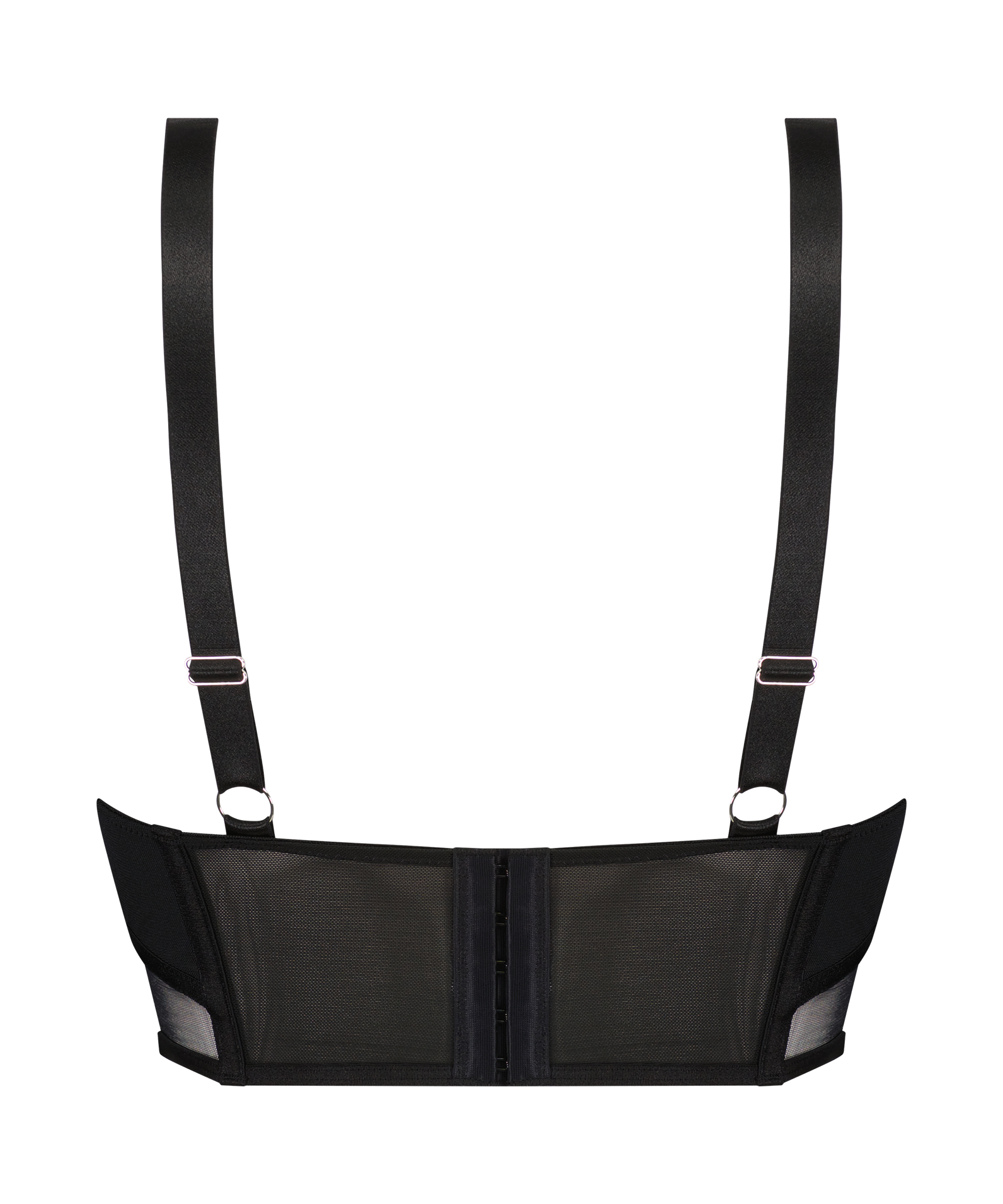 Love Me korsettopp i nettingstoff, Svart, main