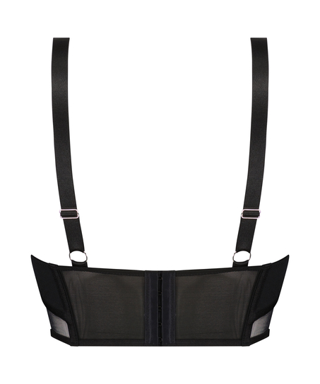 Love Me korsettopp i nettingstoff, Svart