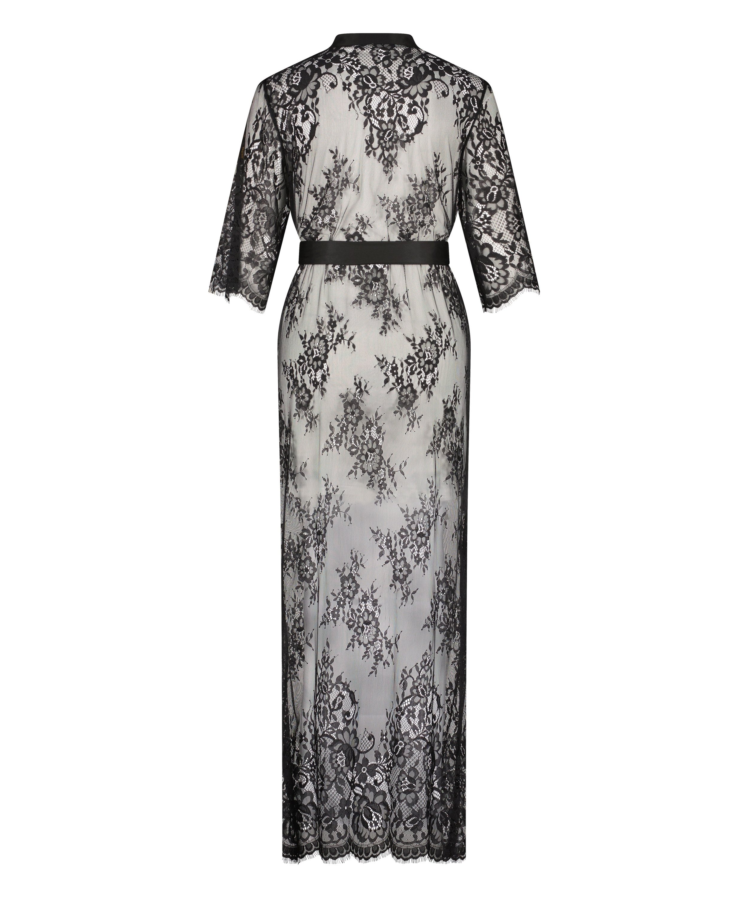 Kimono Allover Lace, Svart, main