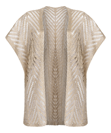 Kaftan med strandpaljett, Beige