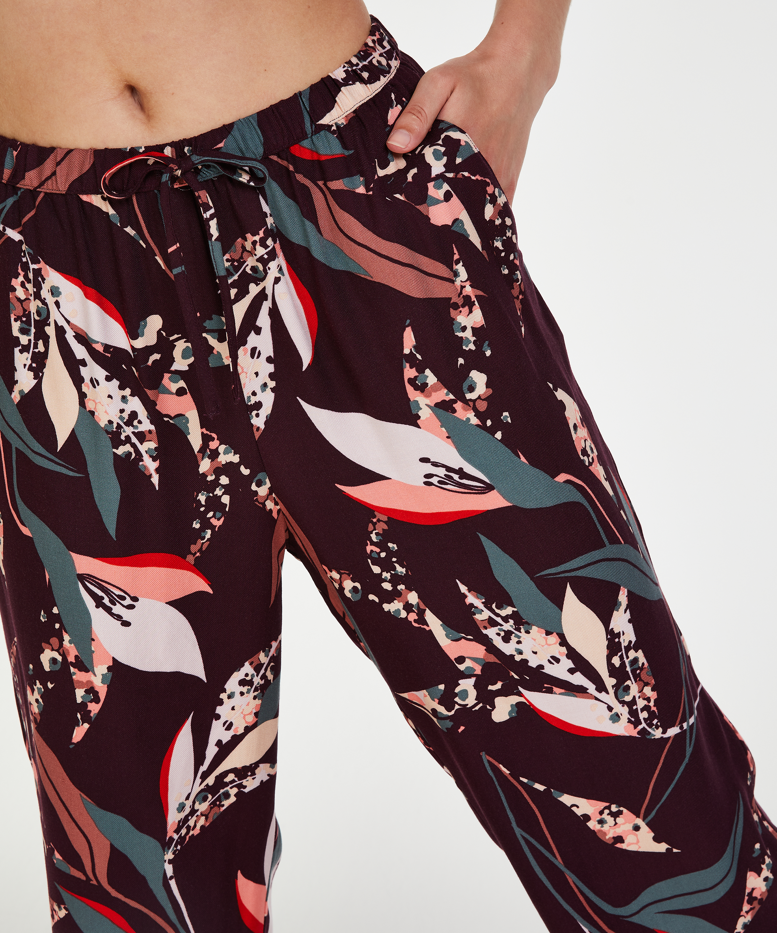 Petite Woven pysjamasbukse, Rød, main