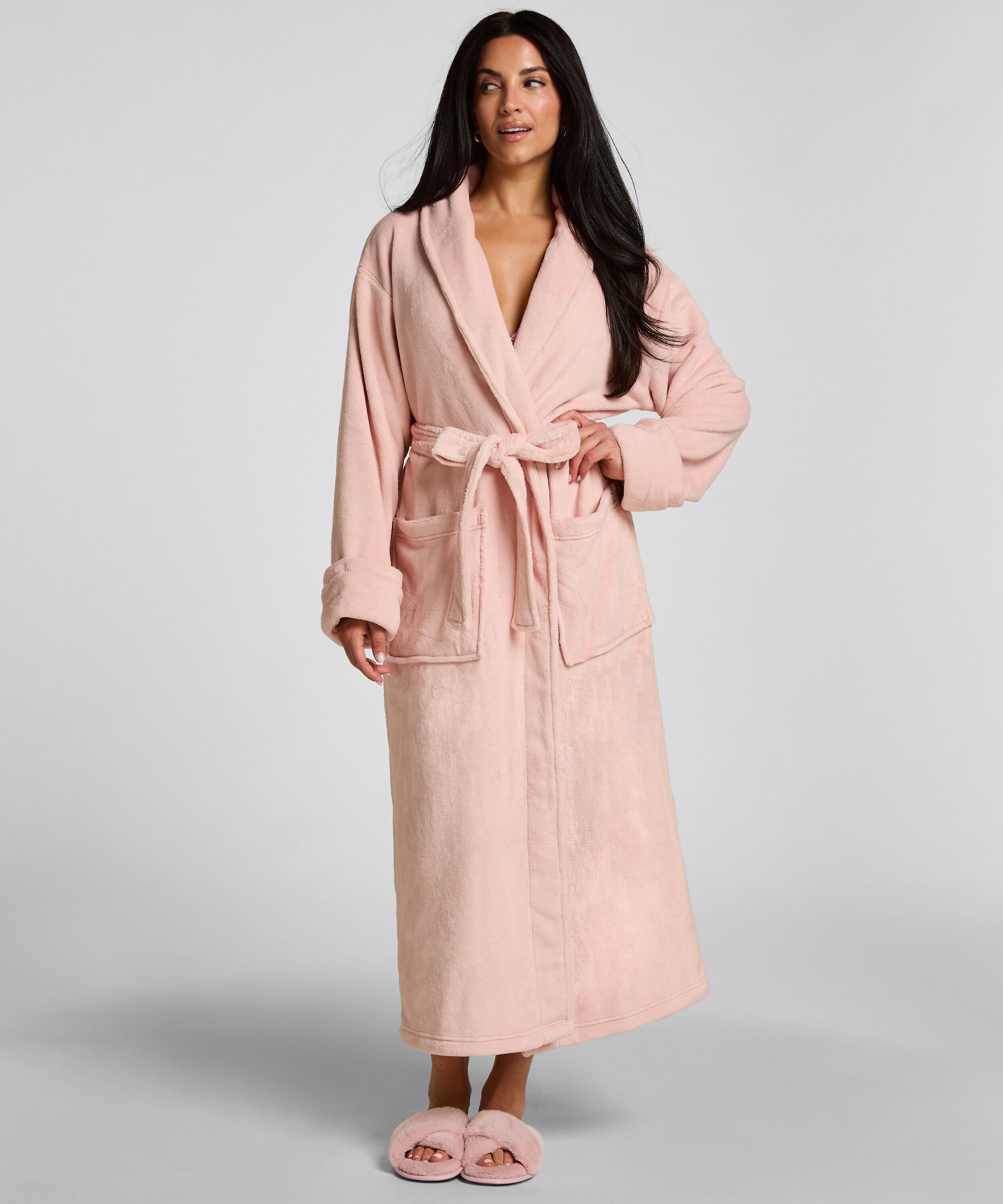 Myk fleece-badekåpe, Rosa