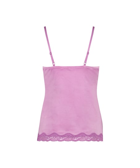 Cami-topp Velours Lace, Rosa