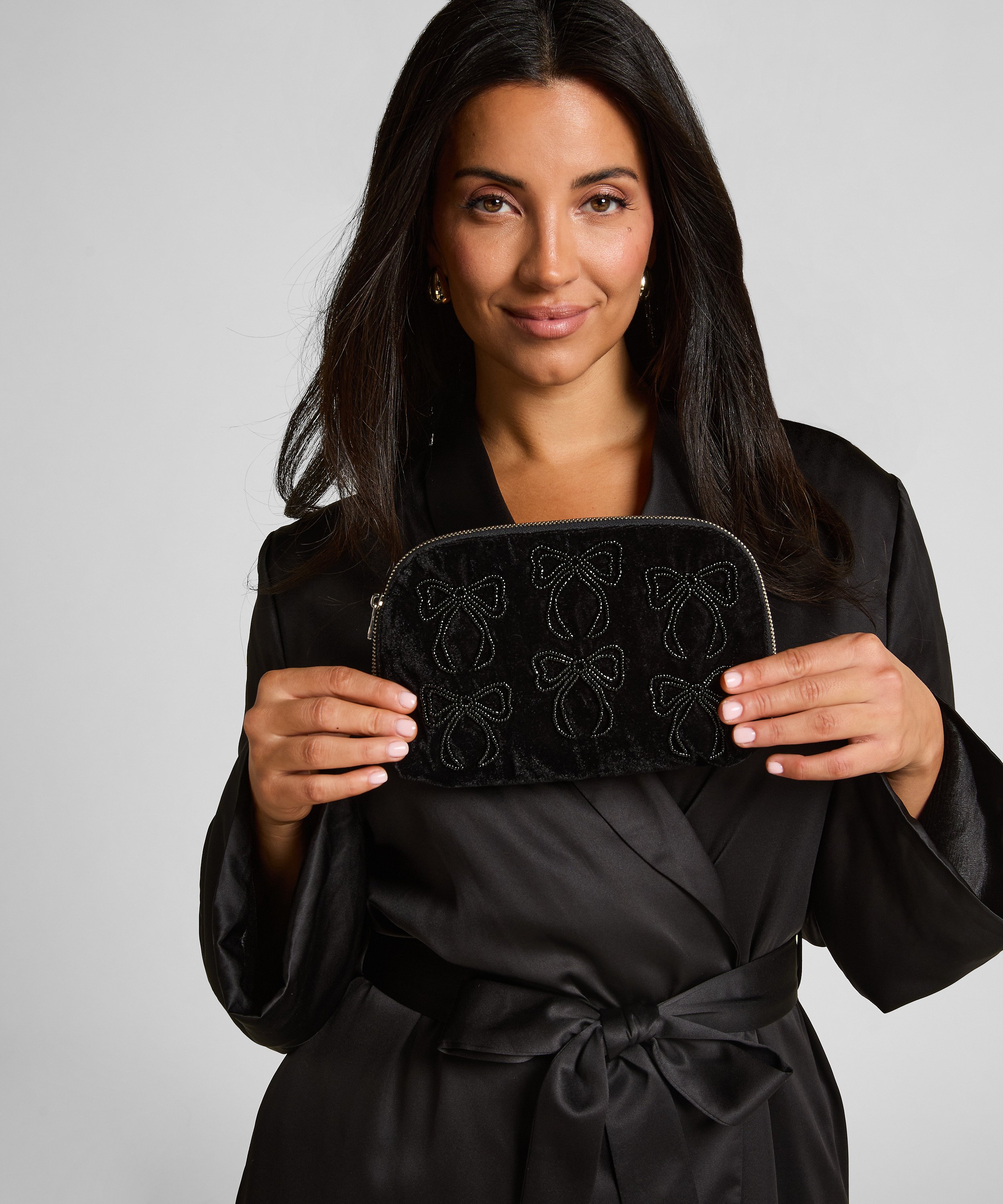 Bow makeup-veske, Svart, main