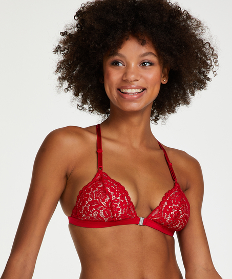 Rose polstret triangle-bralette, R&oslash;d