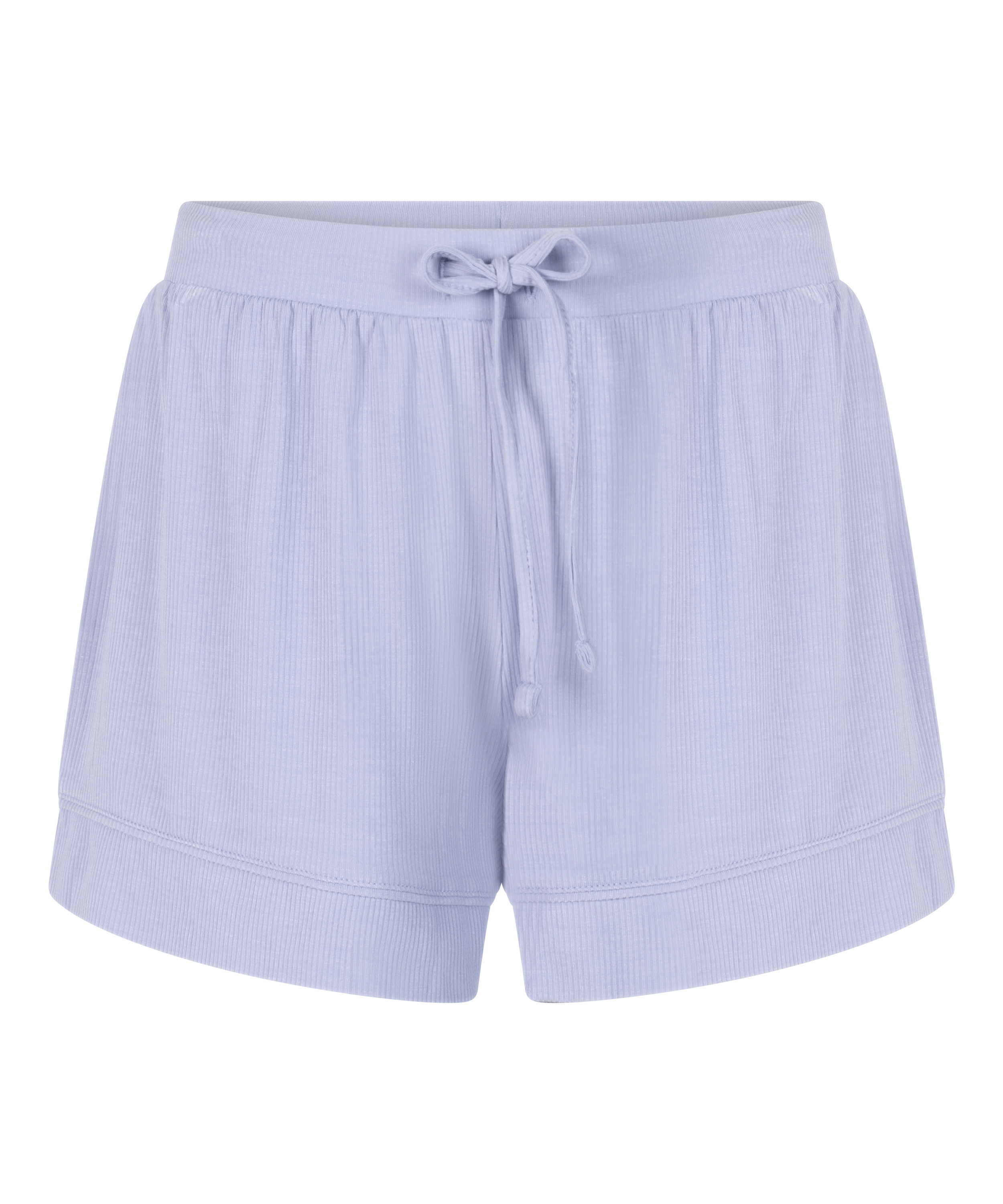 Shorts i ribbestrikket jersey – Basisplagg, Blå, main