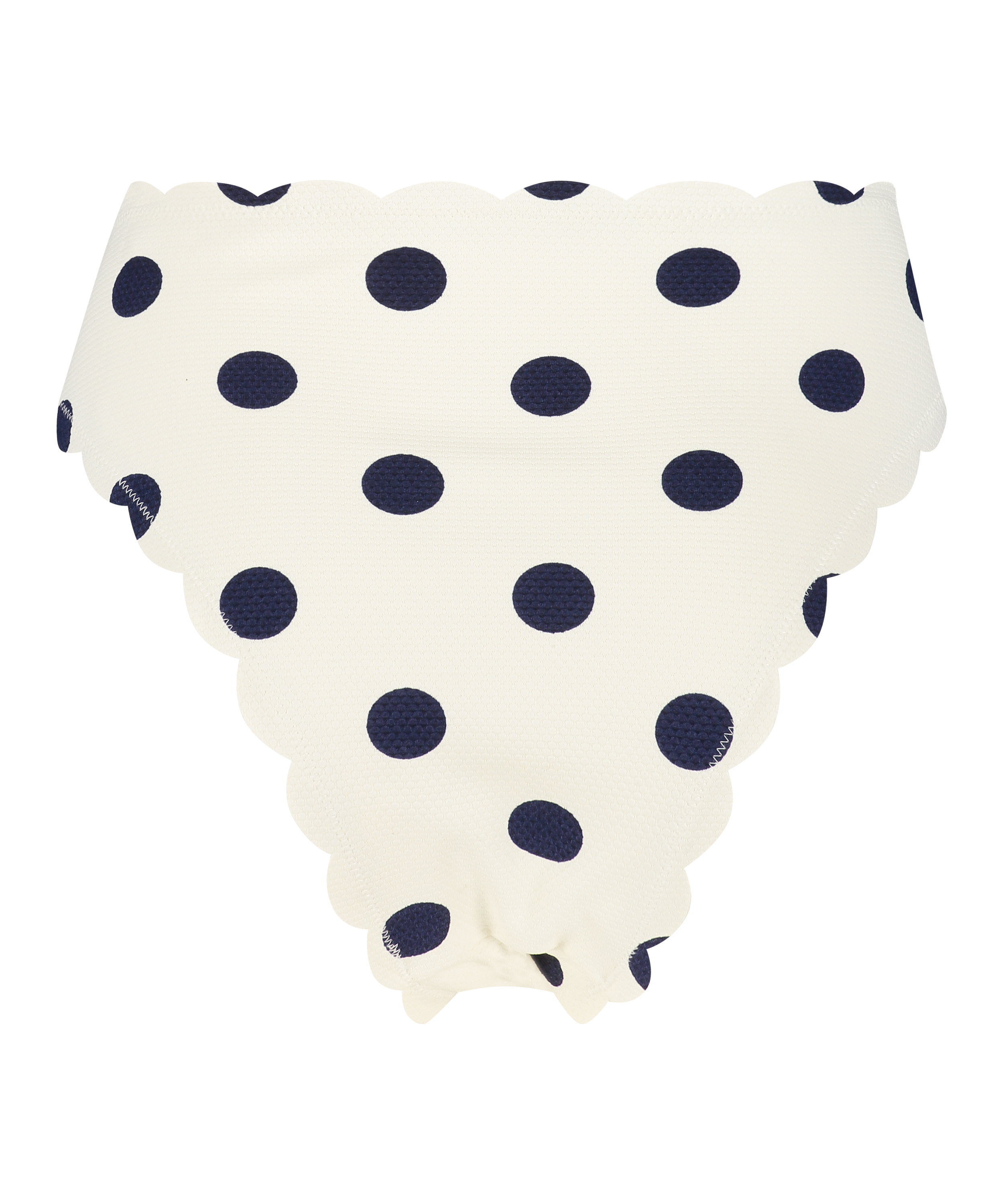 Scallop bikinitruse med h&oslash;y skj&aelig;ring, Hvit, main