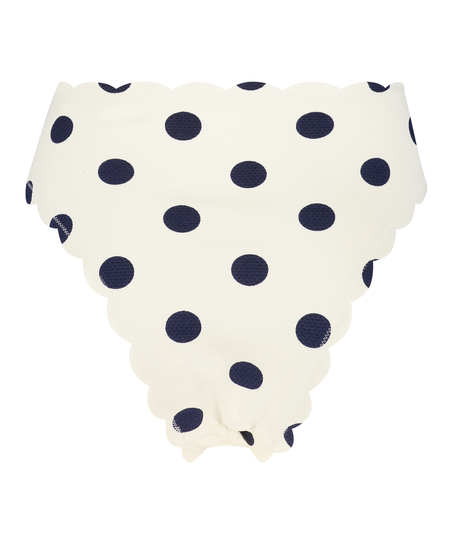 Scallop bikinitruse med h&oslash;y skj&aelig;ring, Hvit