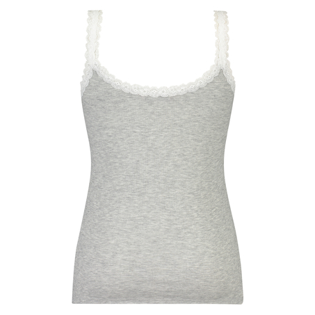 Singlet top cami rib lace, Gr&aring;