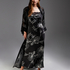 Lotus lang chiffonkimono, Svart