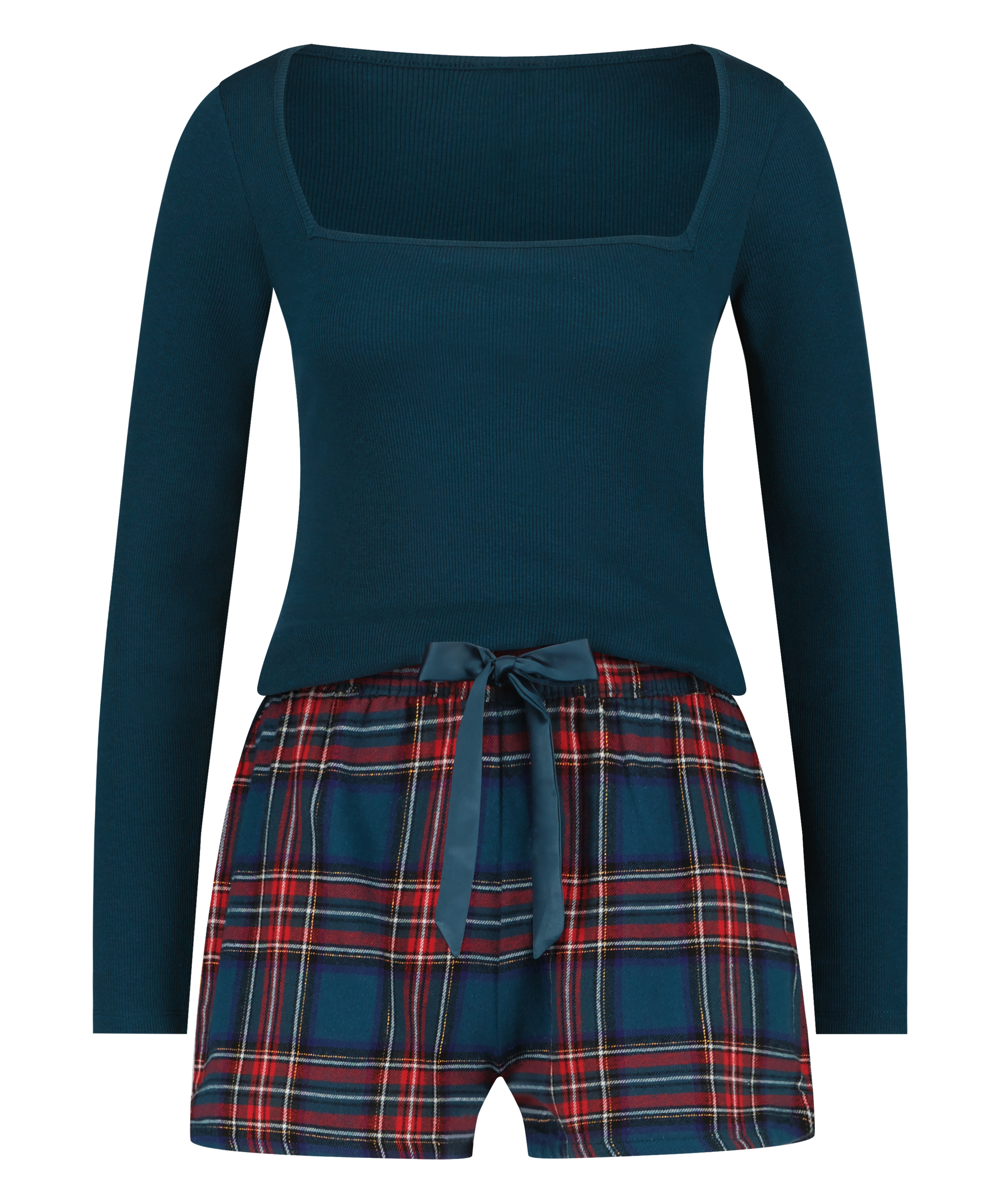 Twill pyjamas sett, Blå, main