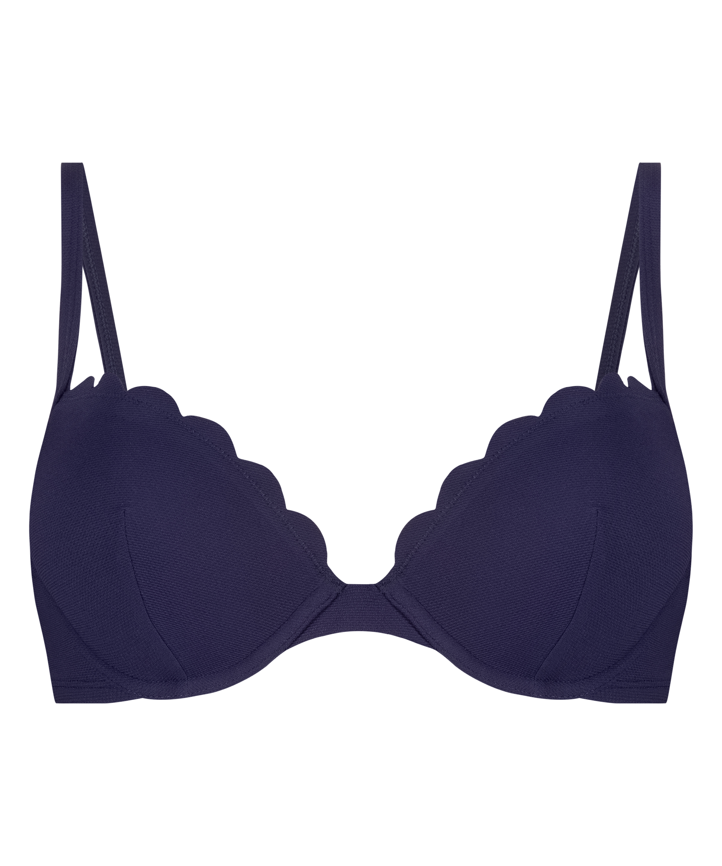 Scallop Polstret bikinitopp med underspiler, Bl&aring;, main