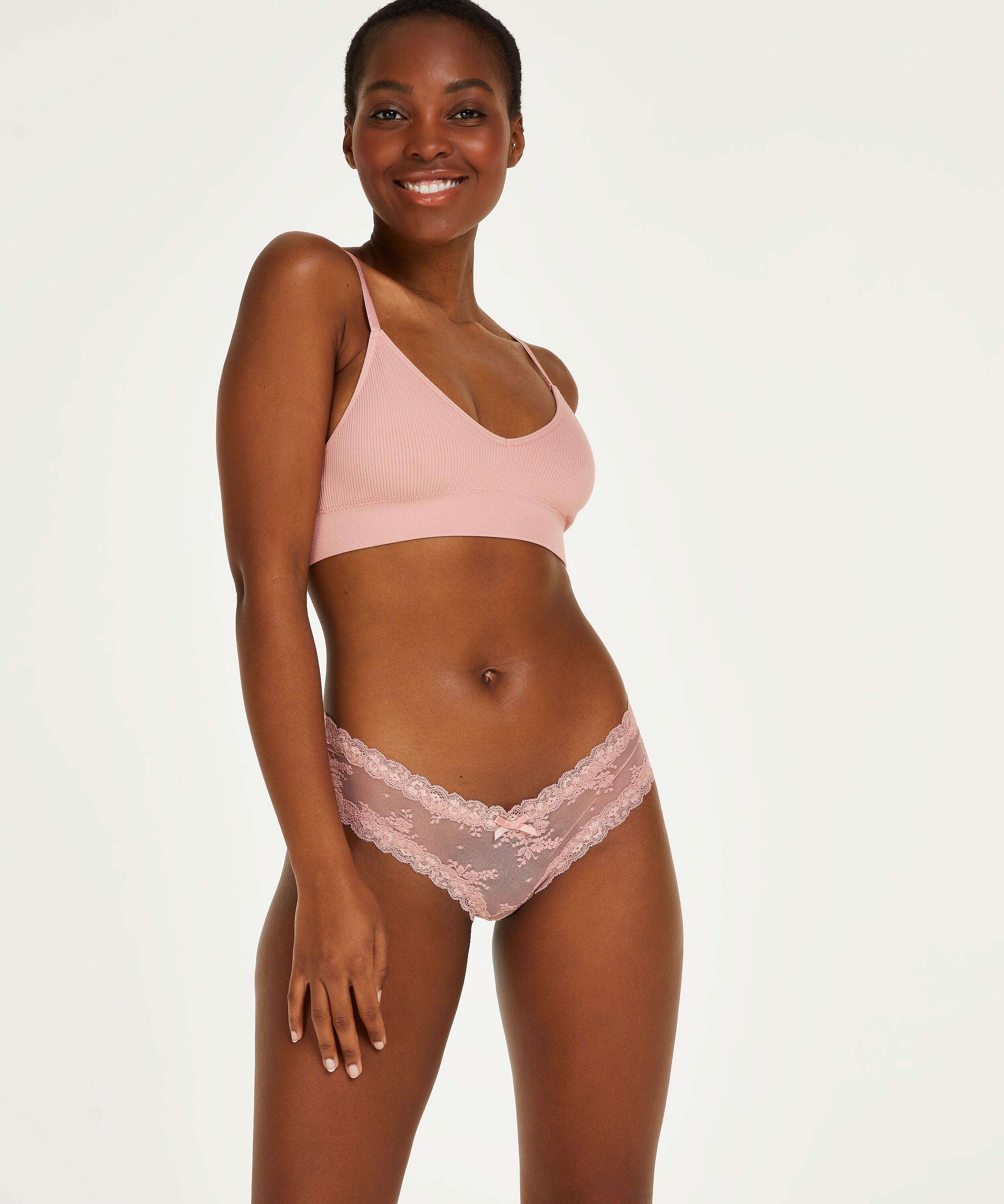Brasiliansk truse V-shape Mesh, Rosa