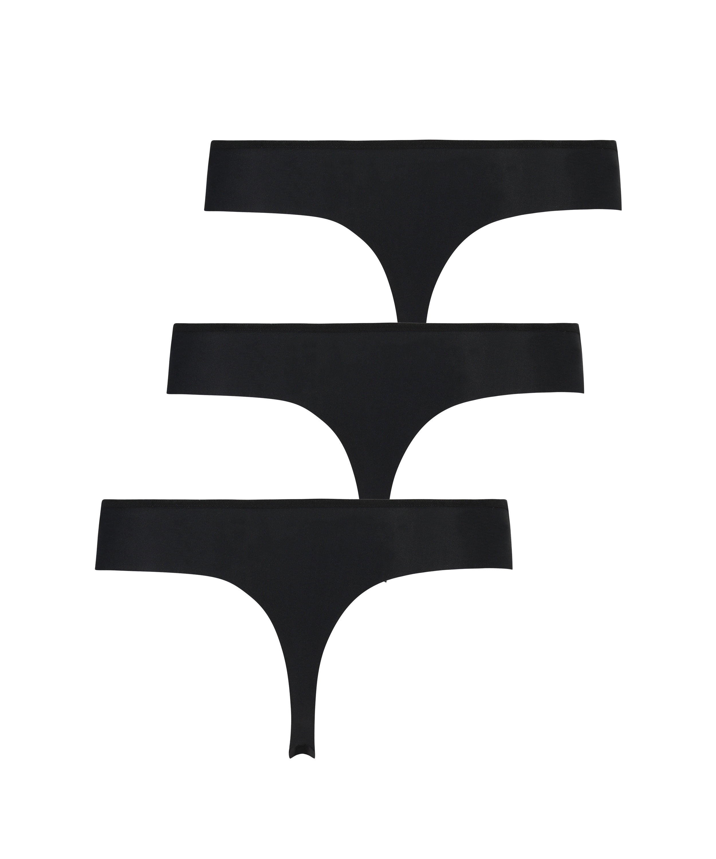 3-pakning invisible g-streng, Svart, main