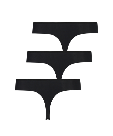 3-pakning invisible g-streng, Svart