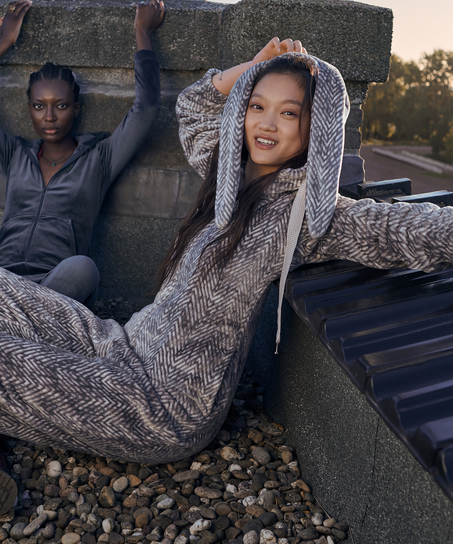 Onesie flanellfleece, Grå