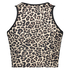 HKMX Leopard cropped sportstanktopp, Grå