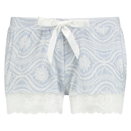 Pysjamashorts Jersey Lace, Blå