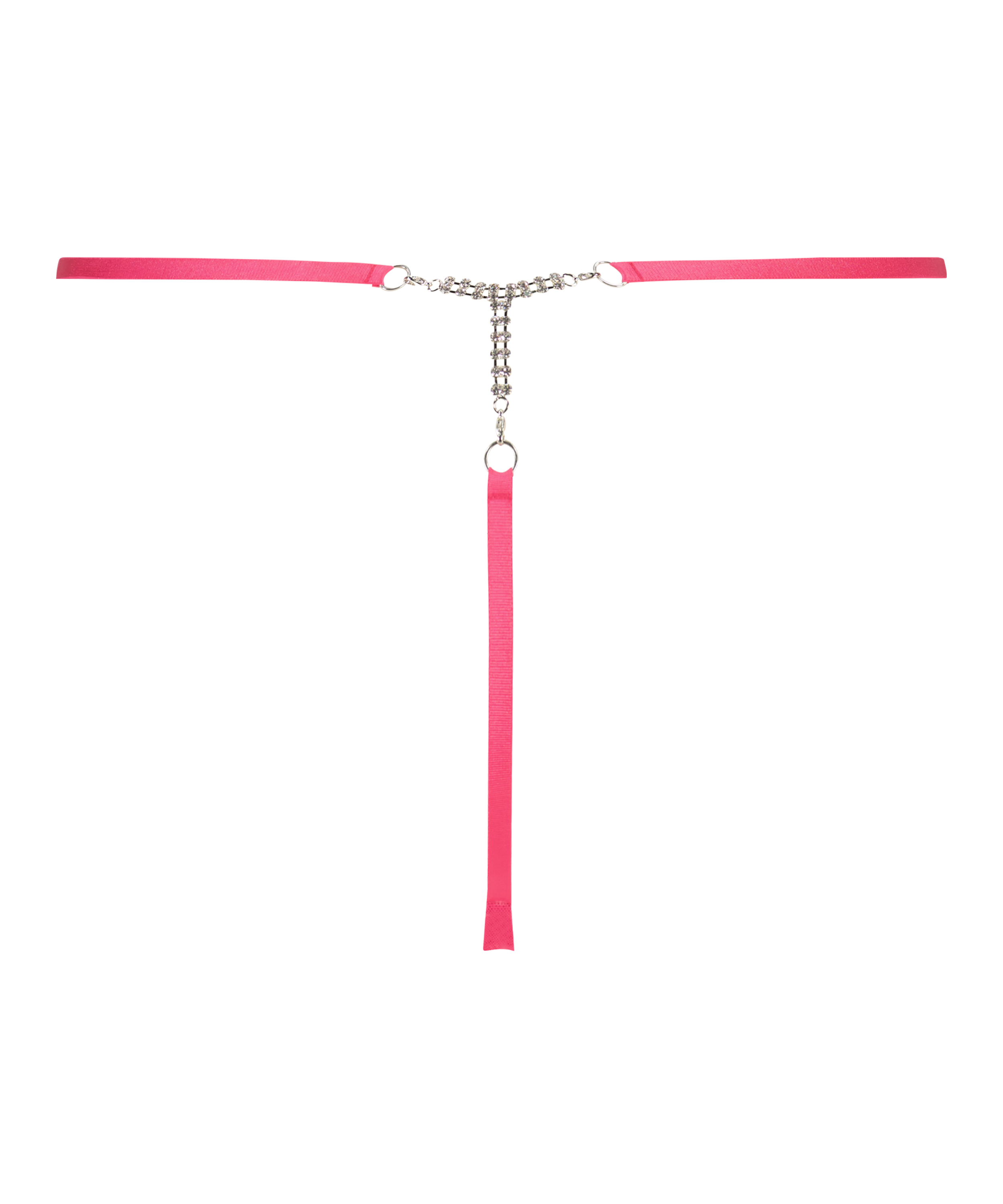 G-streng med høyt snitt og strass Honey, Rosa, main