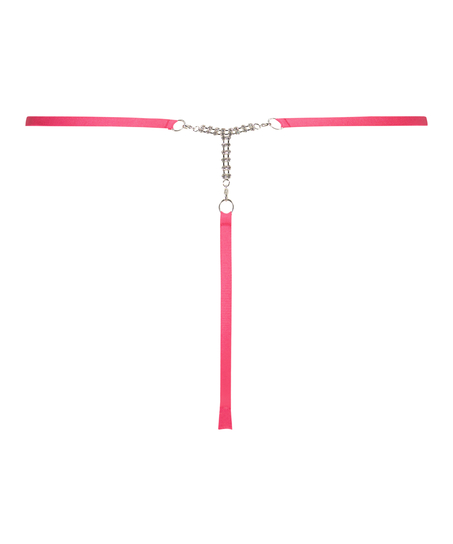 G-streng med høyt snitt og strass Honey, Rosa