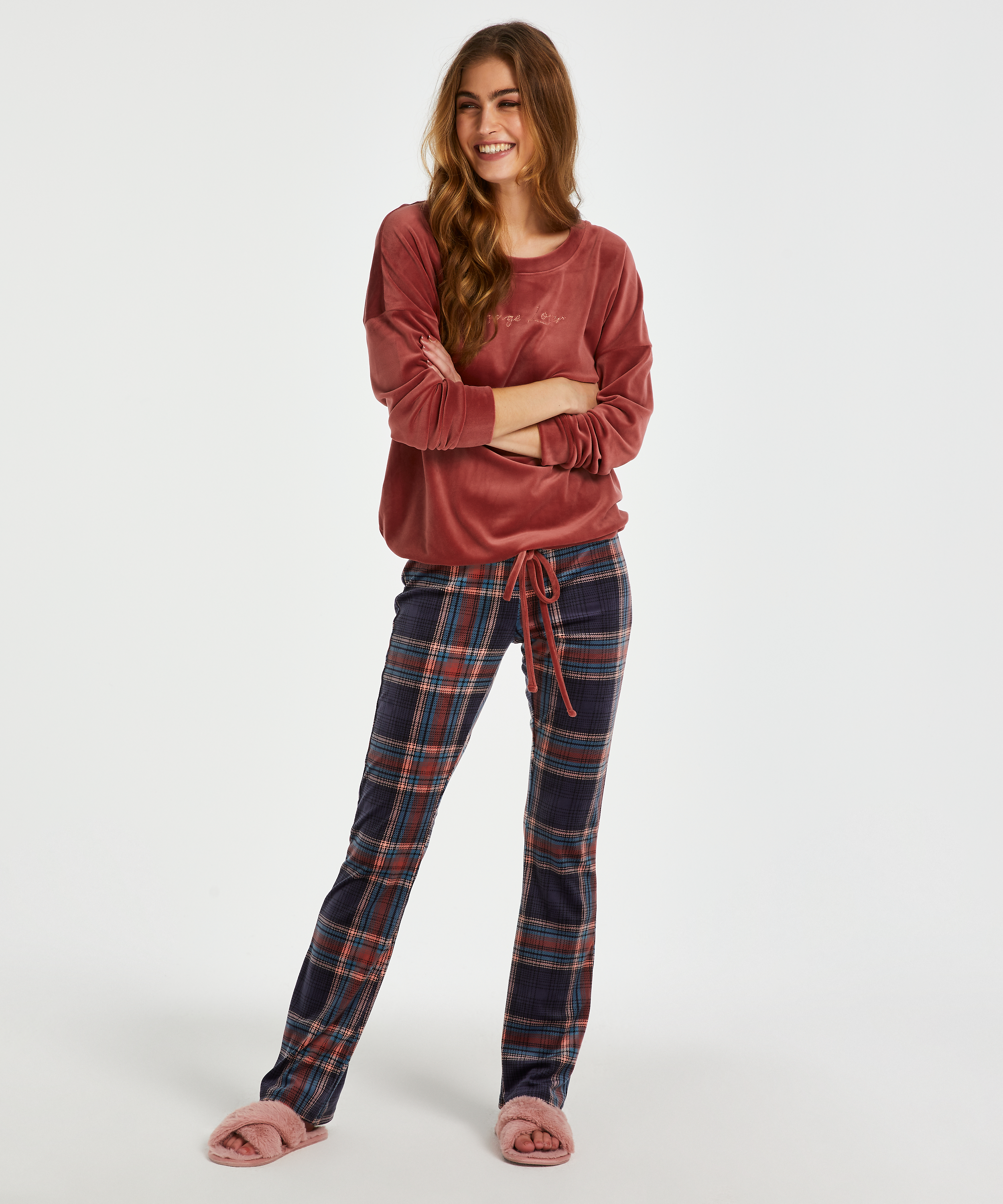 Velvet leggings, Blå, main