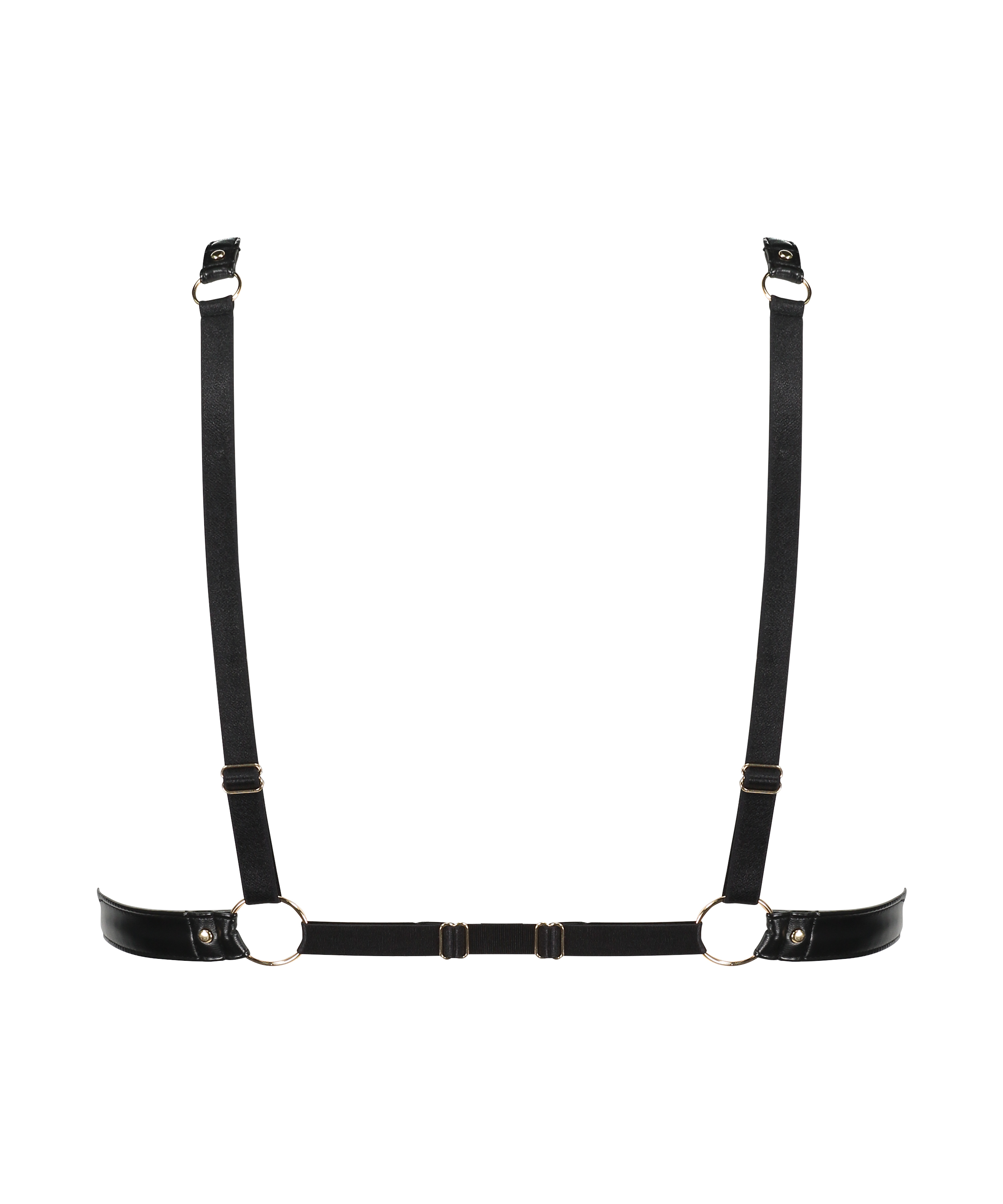 Bralette i imitert skinn, Svart, main