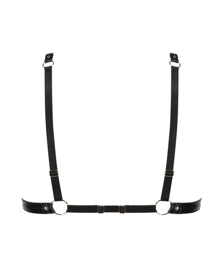 Bralette i imitert skinn, Svart