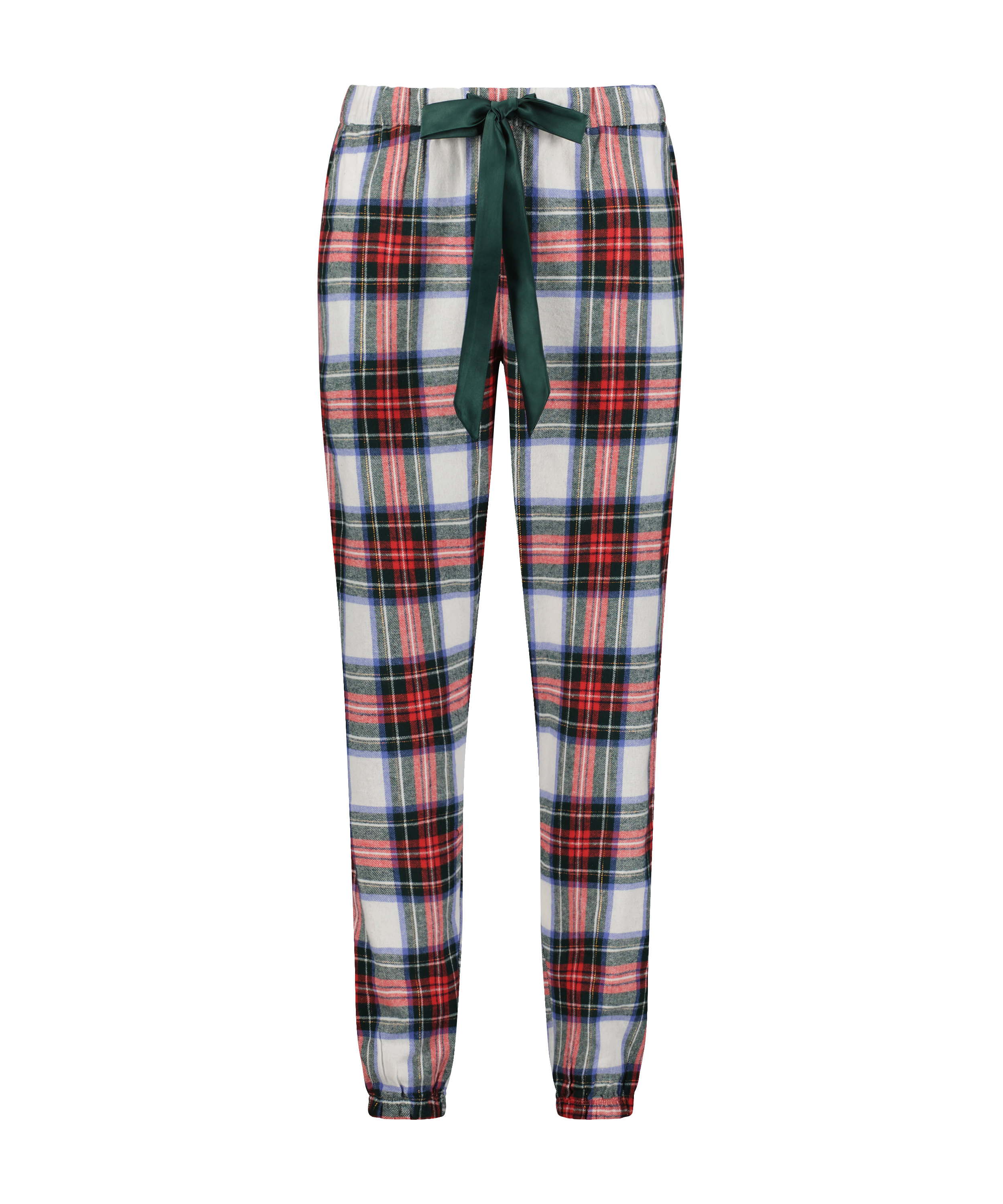 Flannel pysjamasbukse, Hvit, main