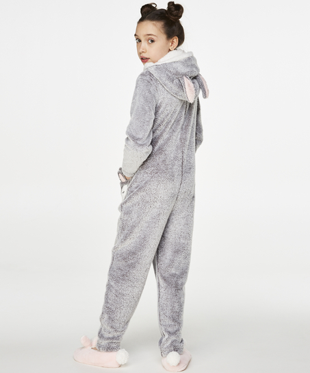 Fleece Onesie Teens, Grå