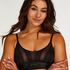 Mesh bralette Glossy, Svart