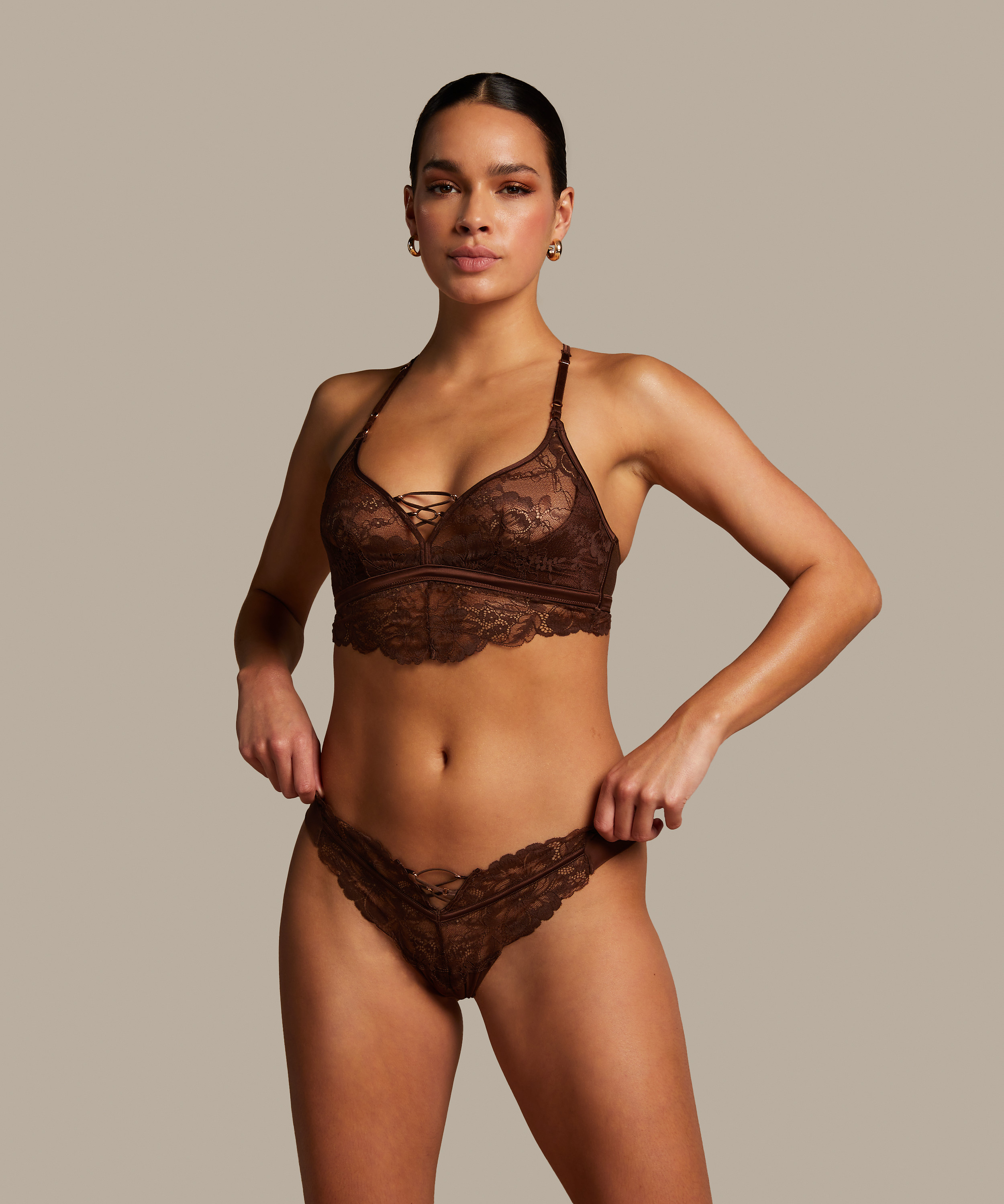 Bralette Patrice, Brun, main