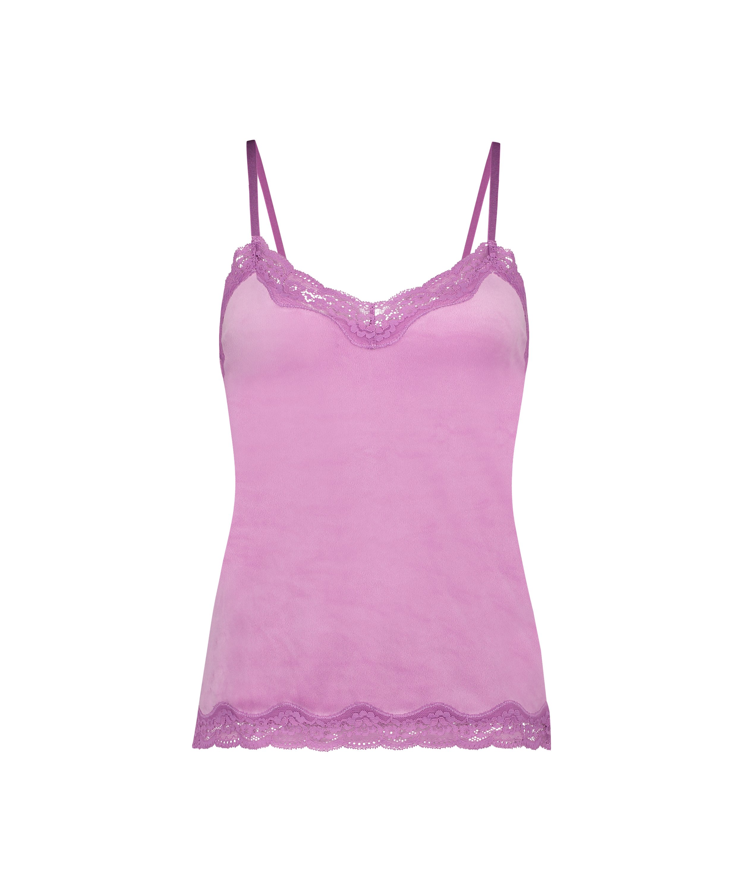 Cami-topp Velours Lace, Rosa, main