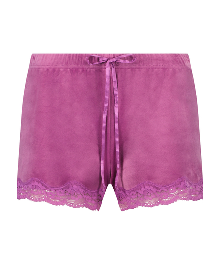 Velvet lace shorts, Lilla