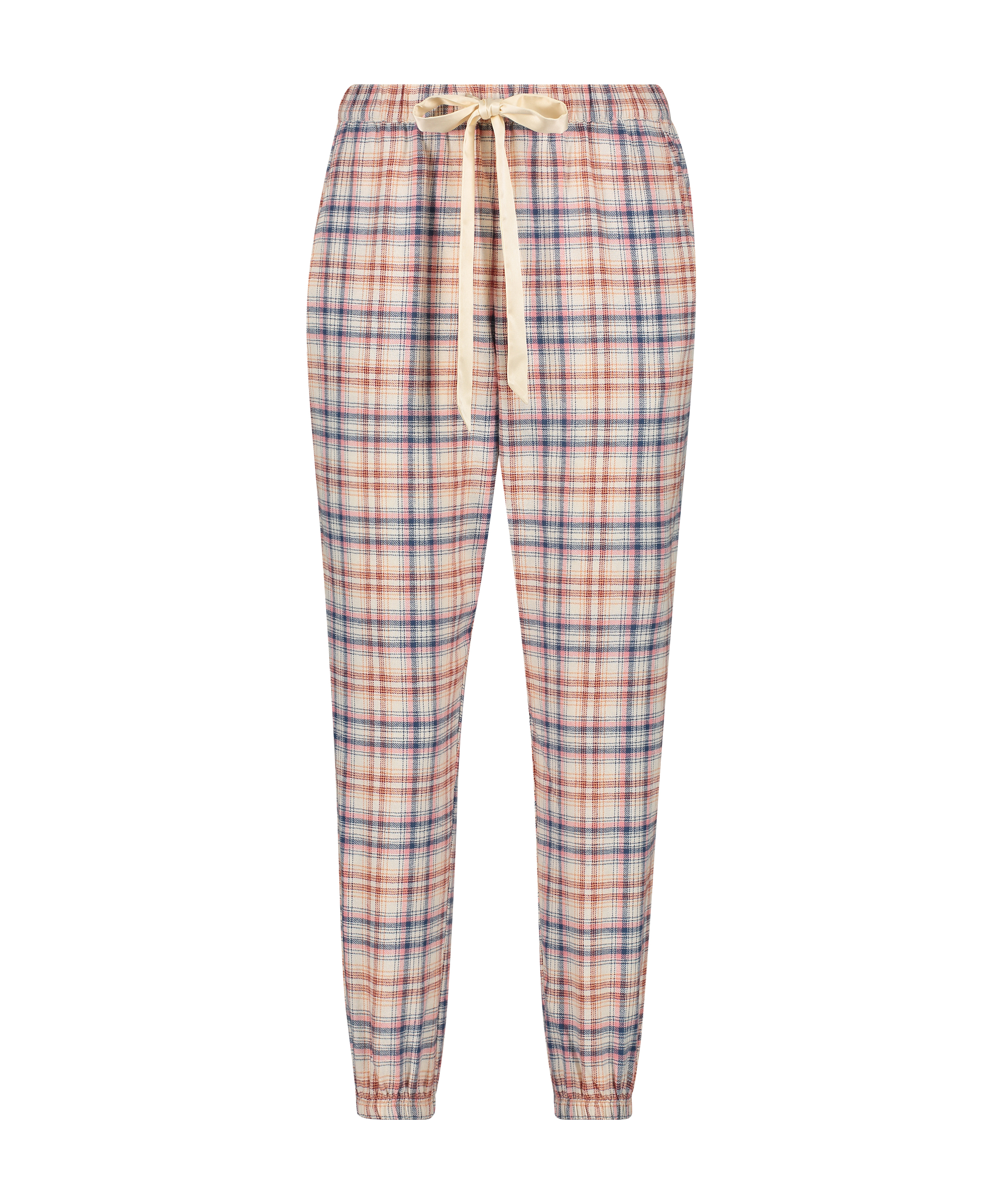 Petite Twill check pysjamasbukse, Beige, main