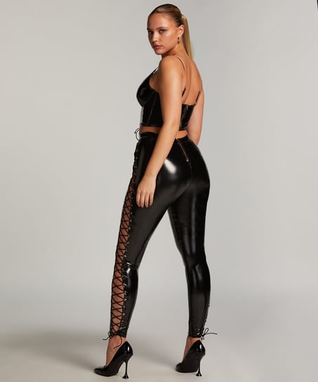 Lace up tights, Svart