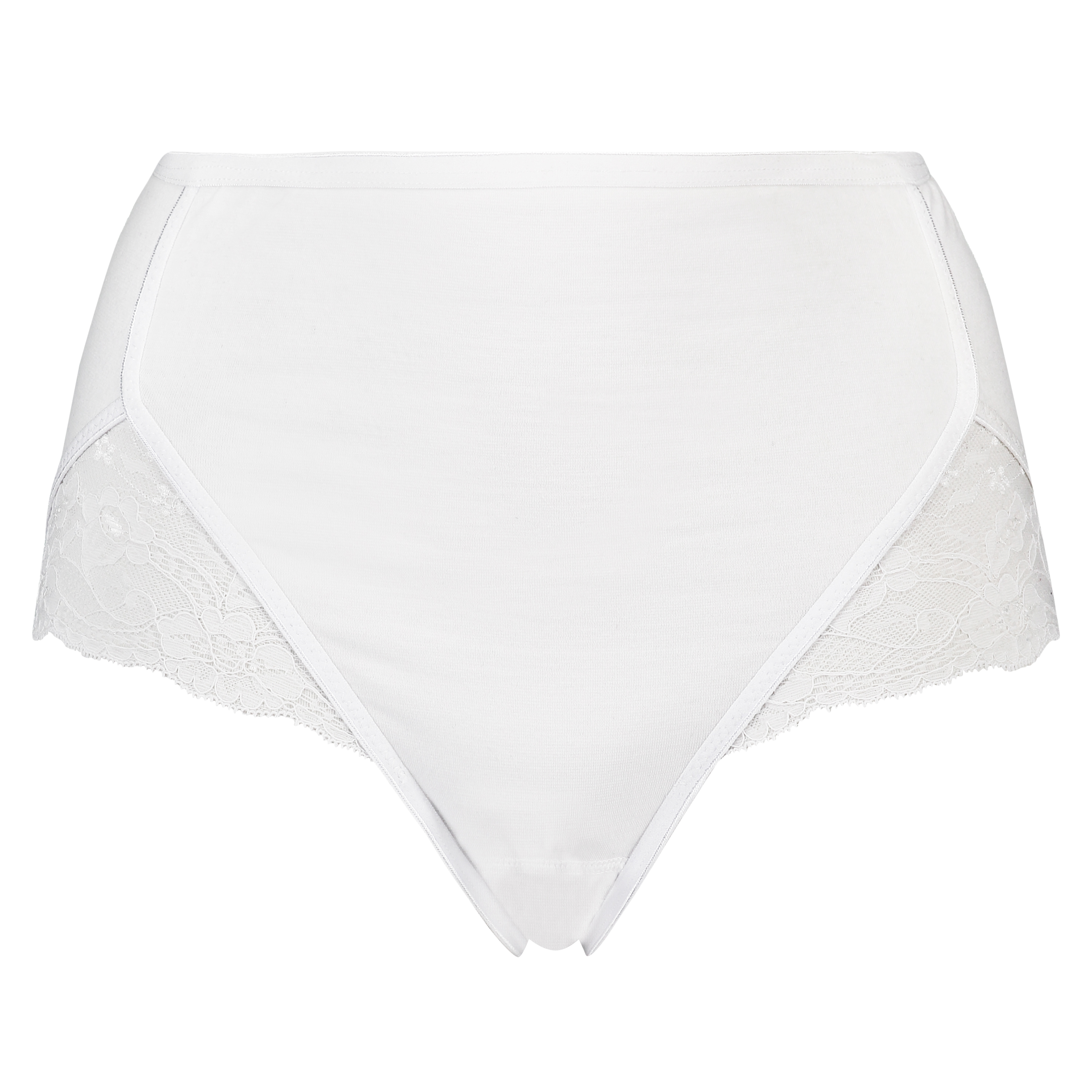 Lace Maxi supersliptruse i bomull, Hvit, main