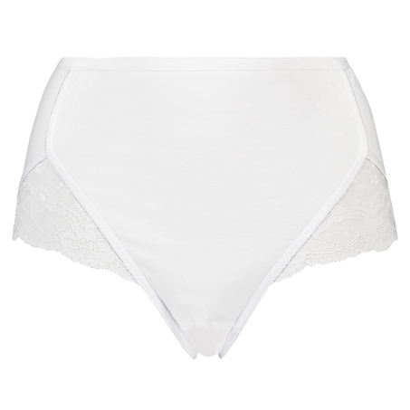 Lace Maxi supersliptruse i bomull, Hvit