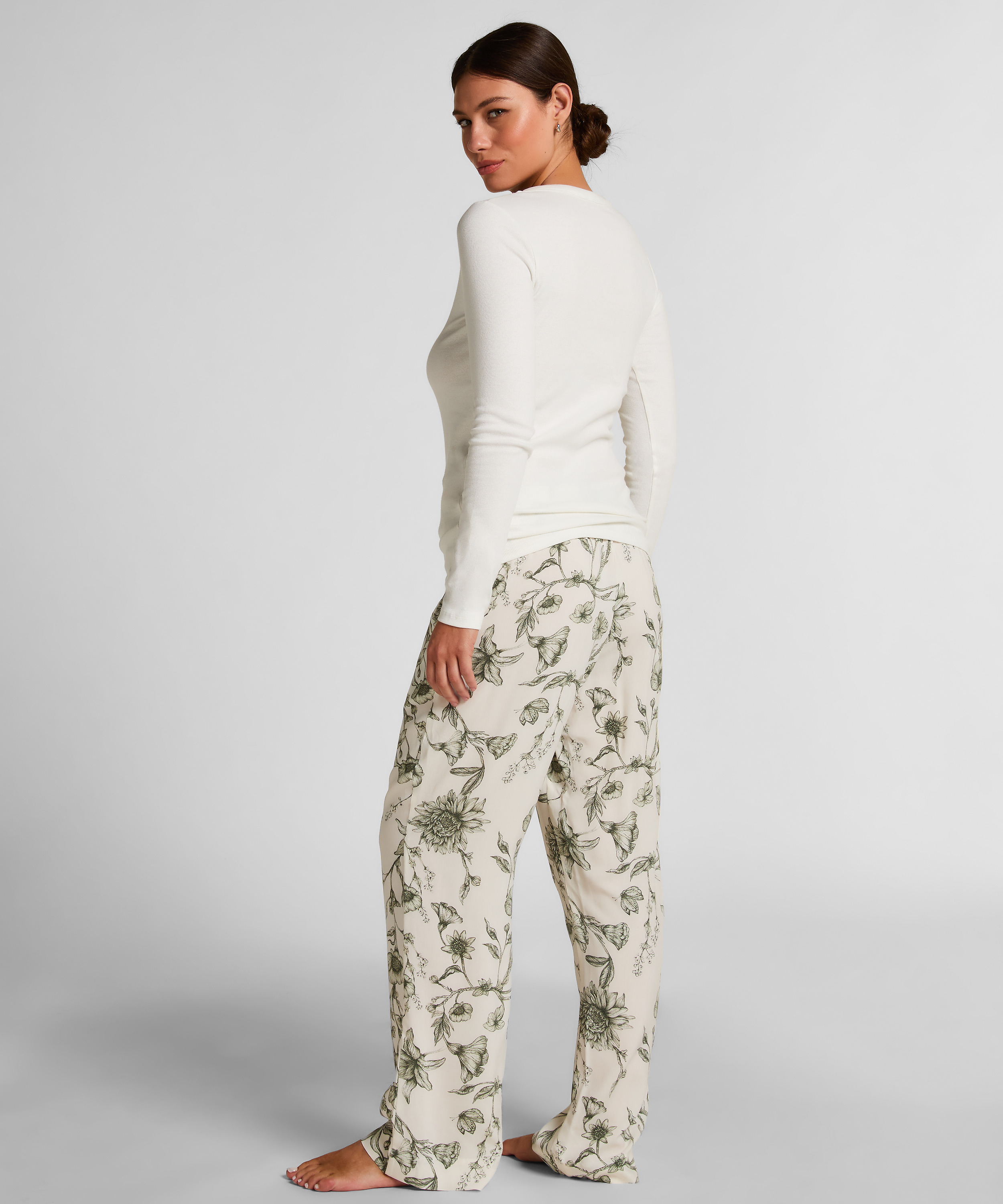 Pyjamatopp Bomull, Hvit, main