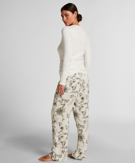 Pyjamatopp Bomull, Hvit