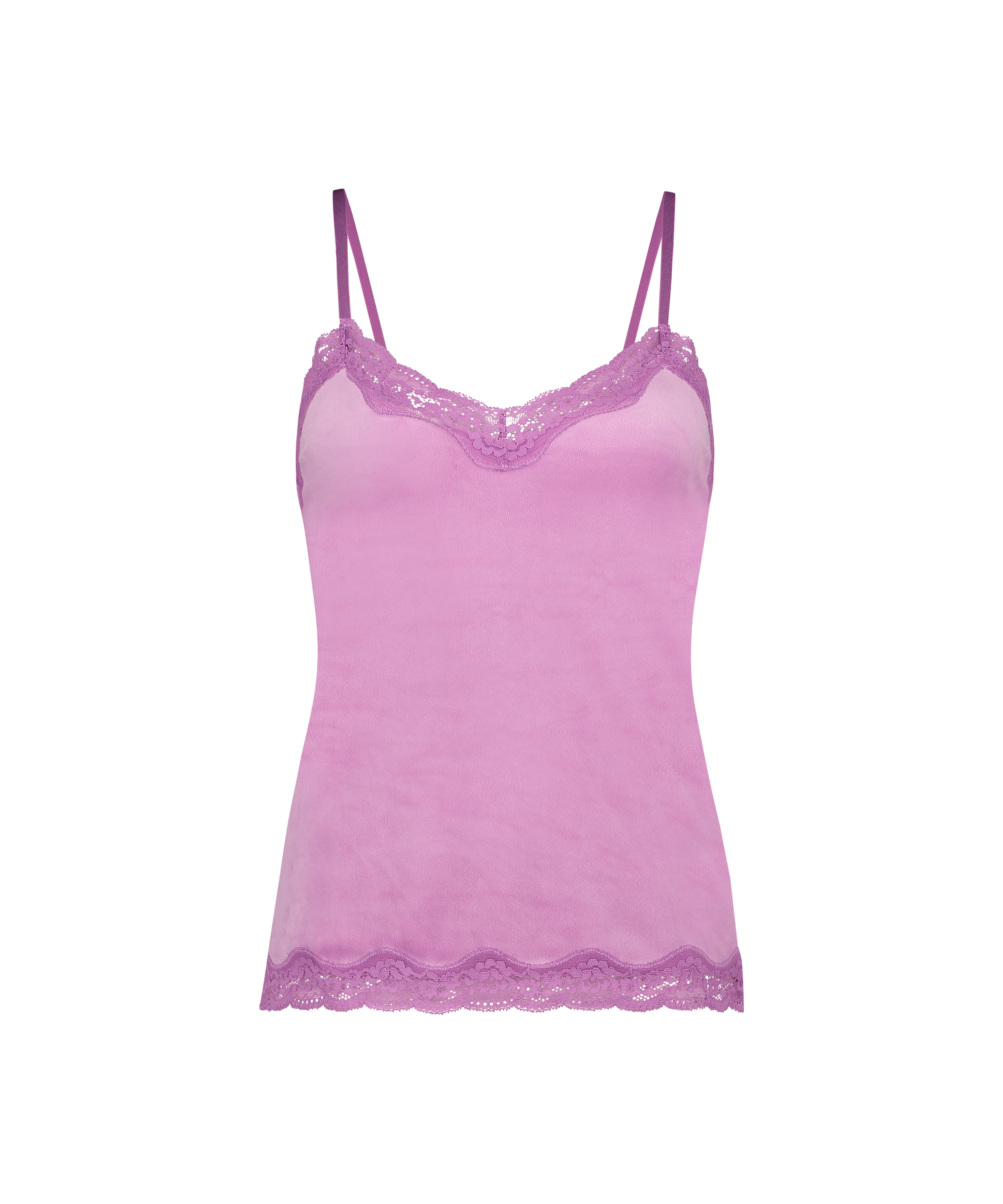 Cami-topp Velours Lace, Rosa, main
