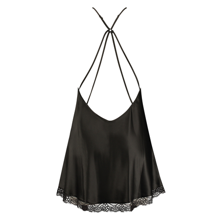 Slip dress Lessie Satin, Svart