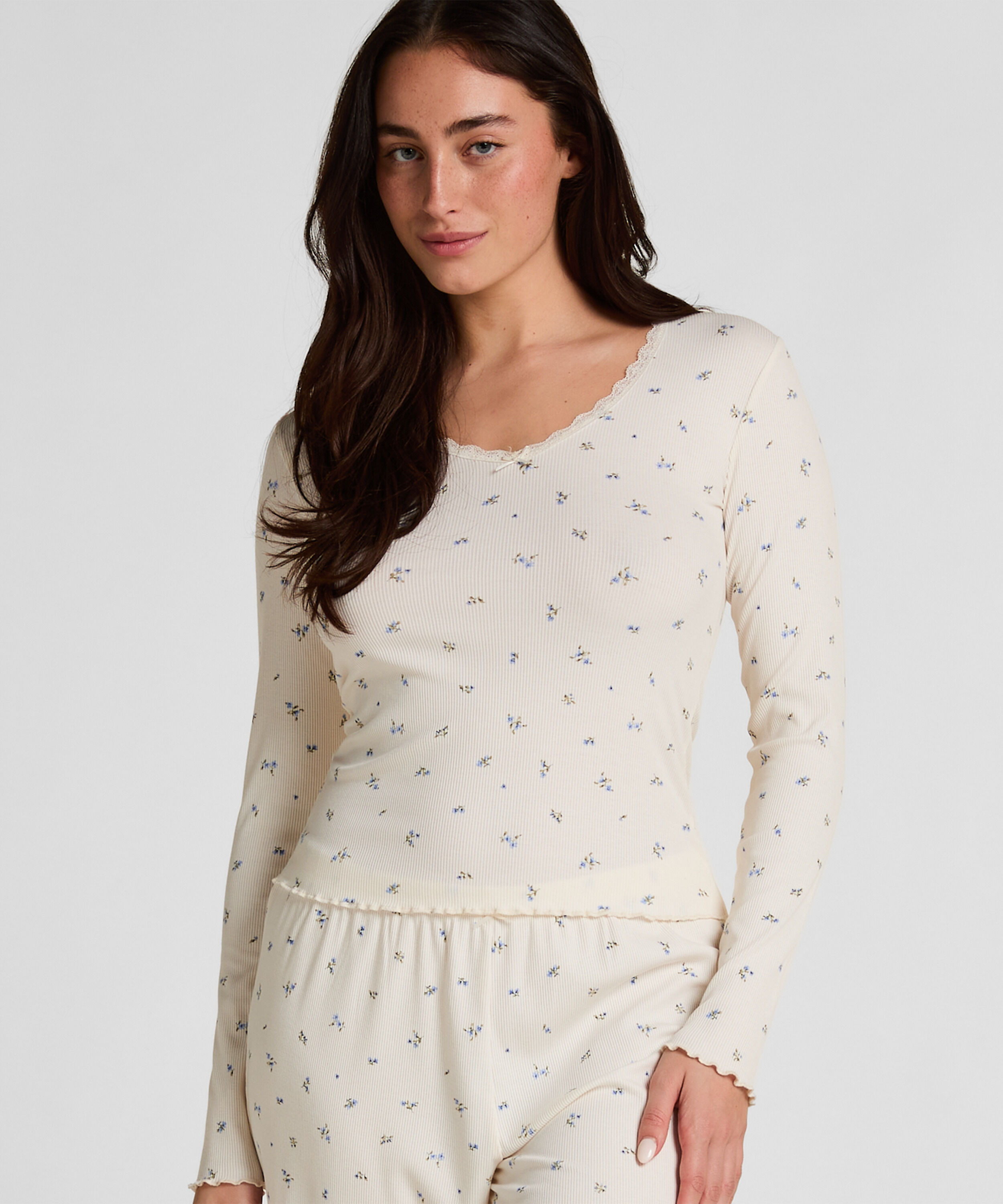 Daisy Pyjamas Topp, Hvit Daisy Pyjamas Topp, Hvit