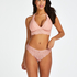 Slip br&eacute;silien jambe haute, Rosa