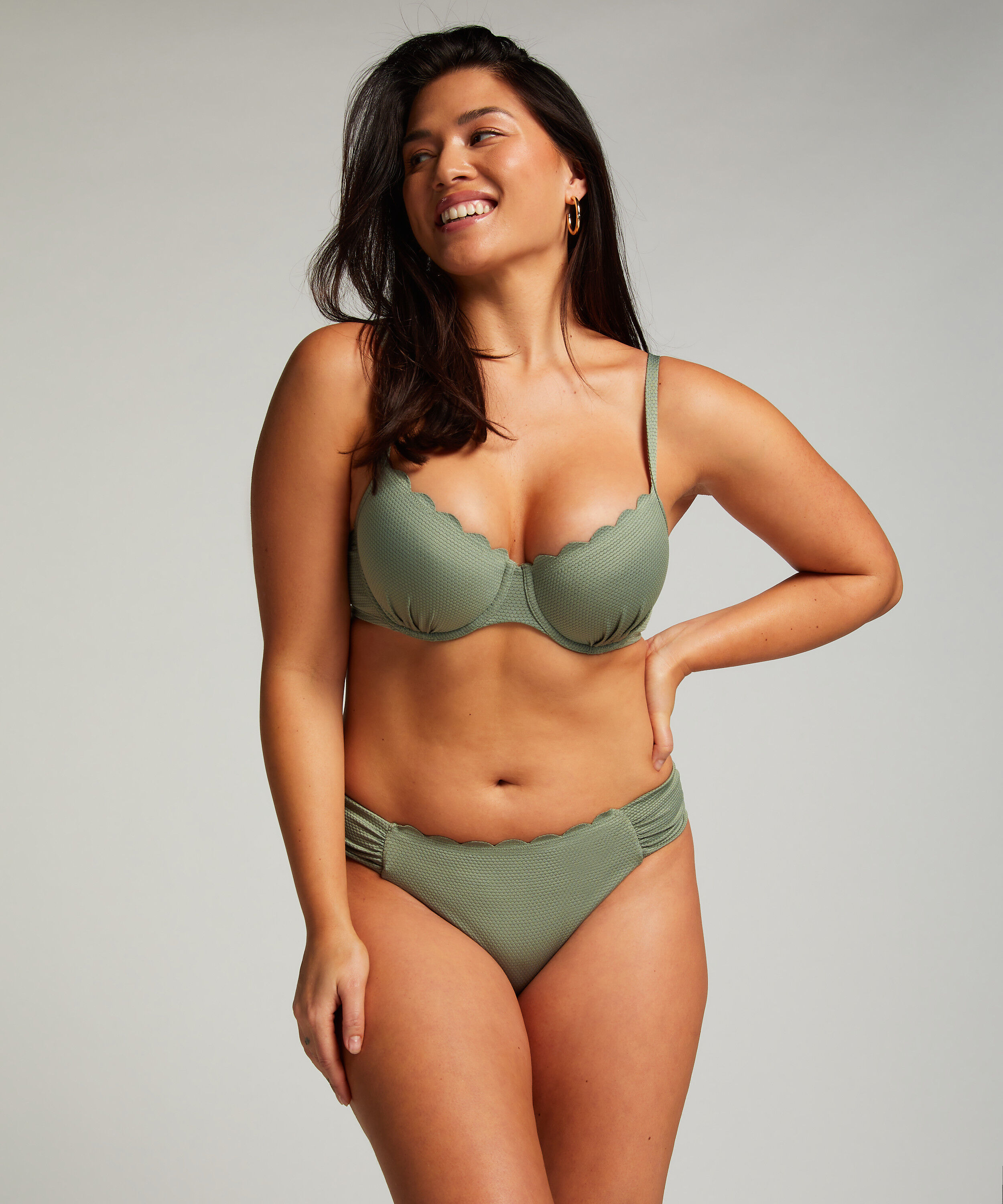 Rio Bikini Underdel Scallop, Grønn