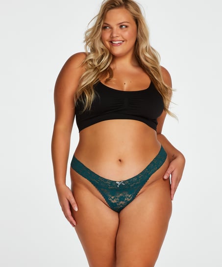 Floral lace g-streng, Bl&aring;