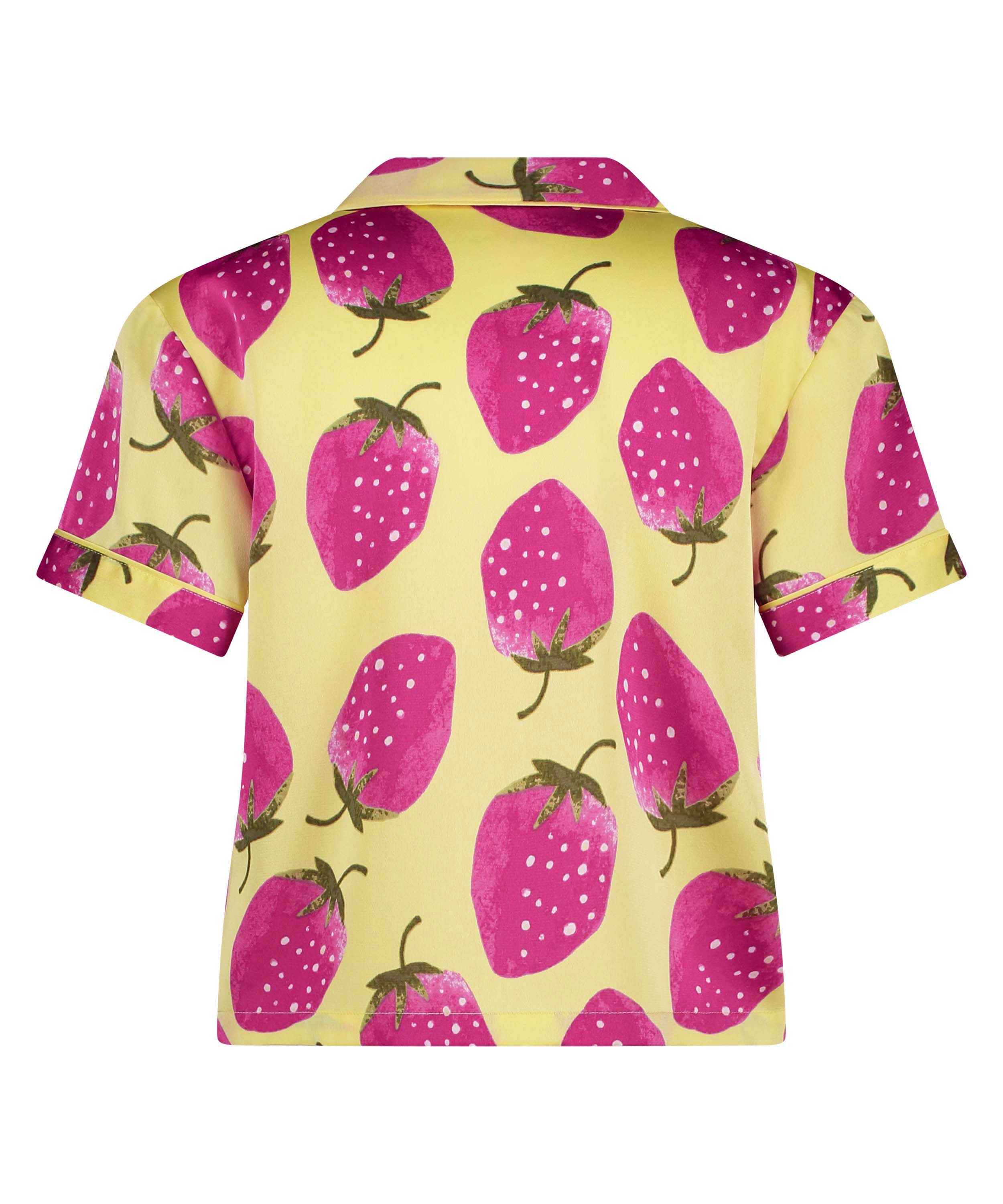 Kortermet jakke i sateng, Gul, main